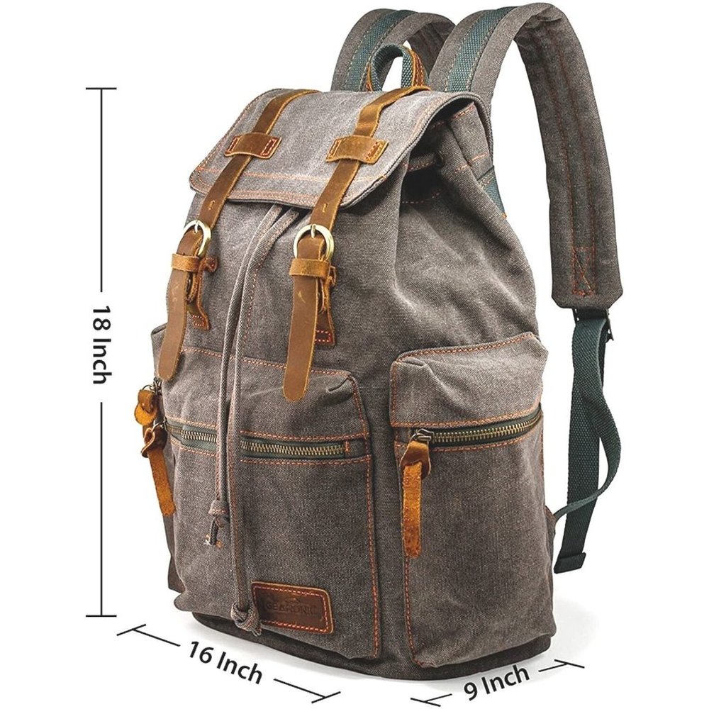 GEARONIC 21L Vintage Look Canvas Backpack Unisex Adult